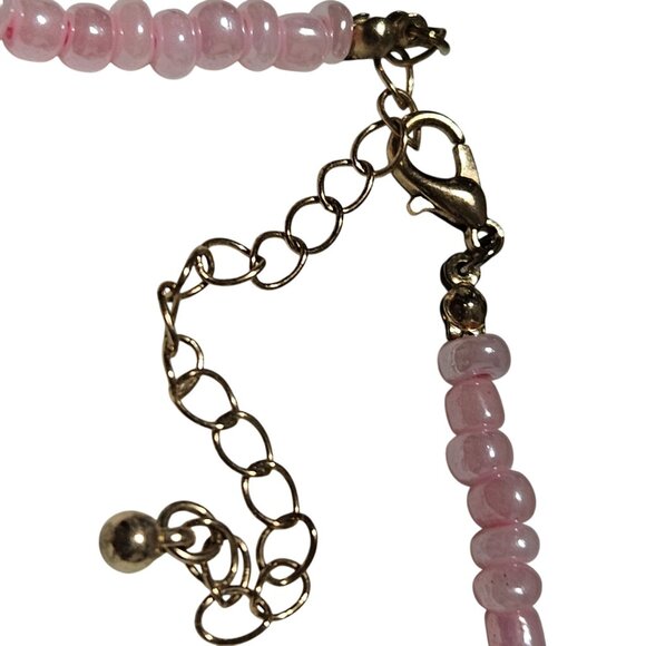 Star Heart Accents Pink Beaded Necklace Girls Fashion Costume Jewelry Dress Up - Picture 3 of 5